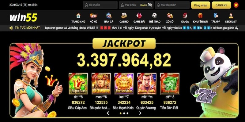 Casino online uy tín WIN55 giao diện dễ điều hướng